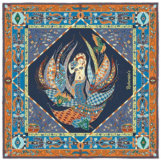 Aquarius Denim Blue Pocket Square