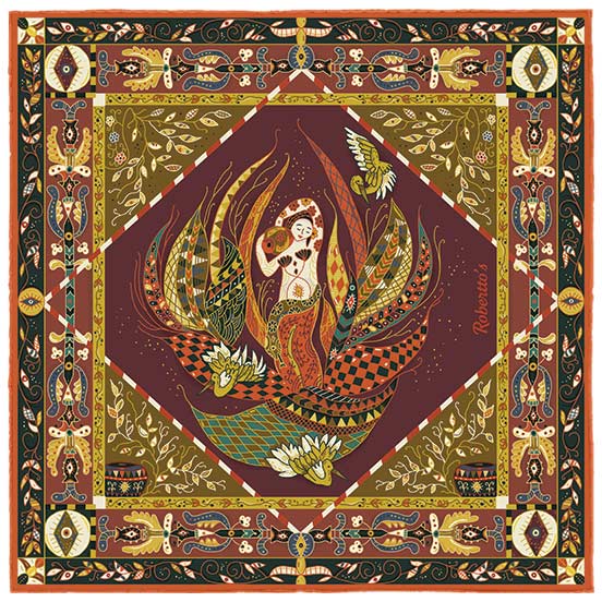 Aquarius Maroon Pocket Square