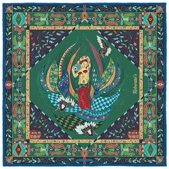 Aquarius Fern Green Pocket Square