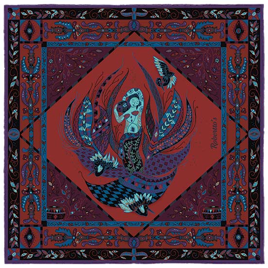 Aquarius Rust Pocket Square