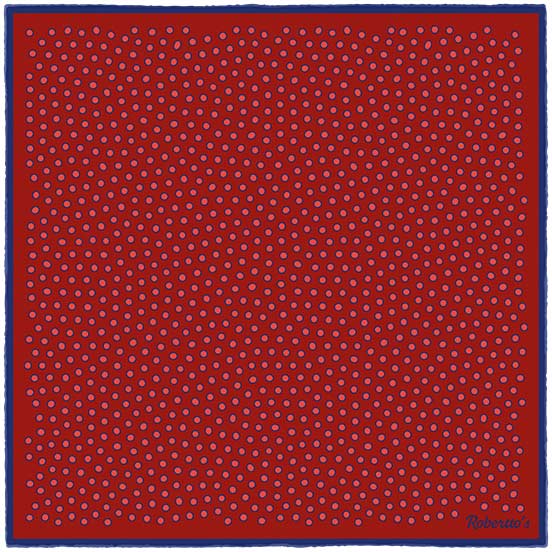 Polka Power Pale Carmine Red Pocket Square