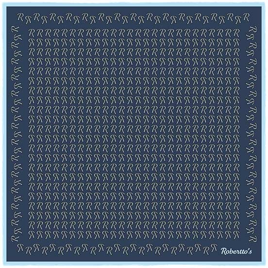 The Monogram Edition Prussian Blue Pocket Square