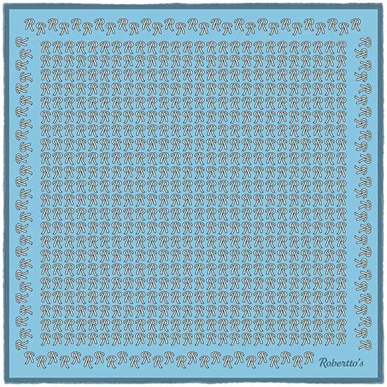 The Monogram Edition Light Blue Pocket Square