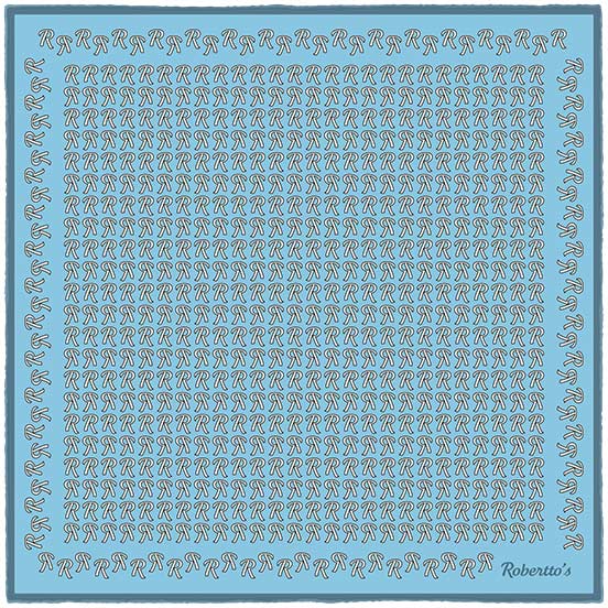 The Monogram Edition Light Blue Pocket Square