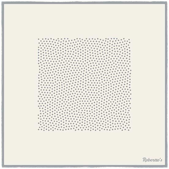 Polka Shoestring Grey on White Pocket Square