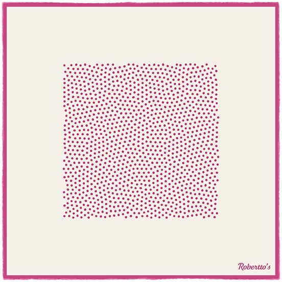 Polka Shoestring Bright Pink on White Pocket Square