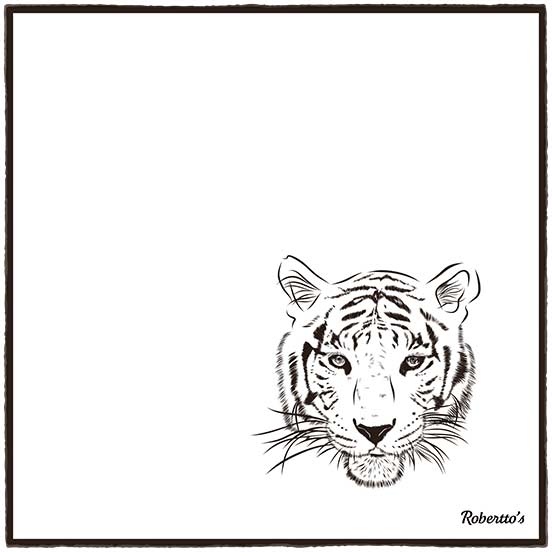 Tyger Shoestring Black on White Pocket Square