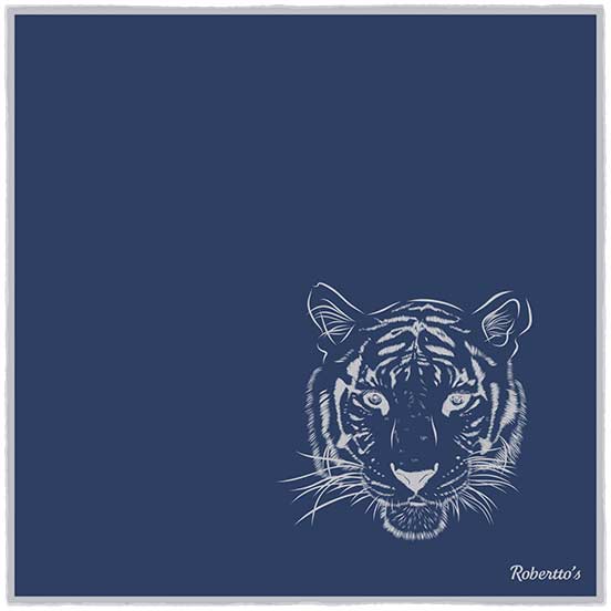 Tyger Shoestring Prussian Blue Pocket Square