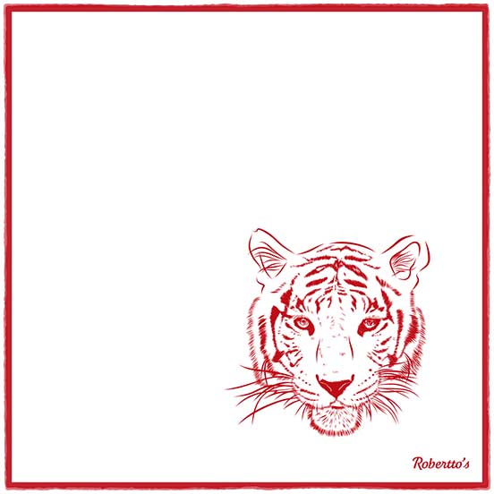 Tyger Shoestring Mordant Red on White Pocket Square